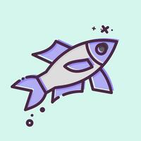 Icon Sardine. related to Seafood symbol. MBE style. simple design illustration vector