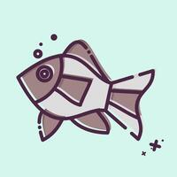 Icon Atlantic Fish. related to Seafood symbol. MBE style. simple design illustration vector