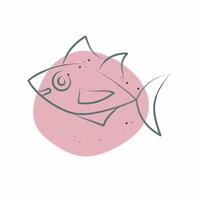 Icon Tuna. related to Seafood symbol. Color Spot Style. simple design illustration vector