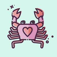 Icon Crab. related to Seafood symbol. MBE style. simple design illustration vector