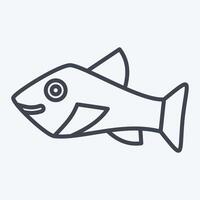 Icon Trout. related to Seafood symbol. line style. simple design illustration vector