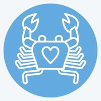 Icon Crab. related to Seafood symbol. blue eyes style. simple design illustration vector