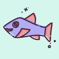 Icon Trout. related to Seafood symbol. MBE style. simple design illustration vector