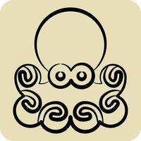 Icon Octopus. related to Seafood symbol. hand drawn style. simple design illustration vector