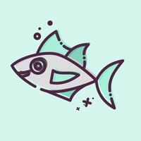 Icon Tuna. related to Seafood symbol. MBE style. simple design illustration vector