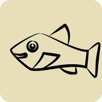 Icon Trout. related to Seafood symbol. hand drawn style. simple design illustration vector