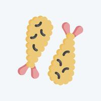 Icon Ebi Fry. related to Seafood symbol. flat style. simple design illustration vector