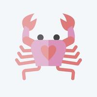 Icon Crab. related to Seafood symbol. flat style. simple design illustration vector