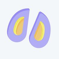 Icon Mussel. related to Seafood symbol. flat style. simple design illustration vector