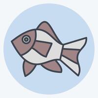 icono atlántico pez. relacionado a Mariscos símbolo. color compañero estilo. sencillo diseño ilustración vector