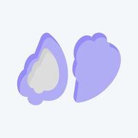 Icon Oyster. related to Seafood symbol. flat style. simple design illustration vector