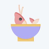 Icon Soup Sea. related to Seafood symbol. flat style. simple design illustration vector