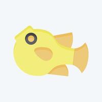 Icon Puffer Fish. related to Seafood symbol. flat style. simple design illustration vector