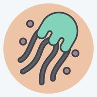 Icon Jelly Fish. related to Seafood symbol. color mate style. simple design illustration vector