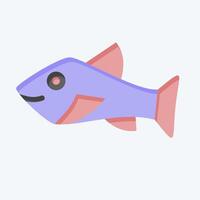 Icon Trout. related to Seafood symbol. flat style. simple design illustration vector