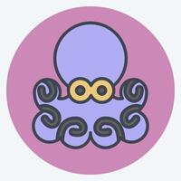 Icon Octopus. related to Seafood symbol. color mate style. simple design illustration vector