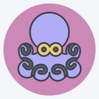 icono pulpo. relacionado a Mariscos símbolo. color compañero estilo. sencillo diseño ilustración vector