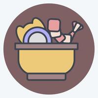 Icon Sea Salad. related to Seafood symbol. color mate style. simple design illustration vector