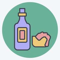 Icon Seafood Sauce. related to Seafood symbol. color mate style. simple design illustration vector