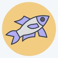icono sardina. relacionado a Mariscos símbolo. color compañero estilo. sencillo diseño ilustración vector