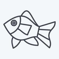 Icon Atlantic Fish. related to Seafood symbol. line style. simple design illustration vector