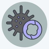 Icon Sea Urchins. related to Seafood symbol. color mate style. simple design illustration vector