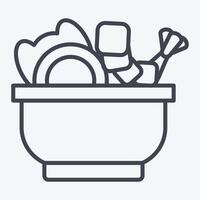 Icon Sea Salad. related to Seafood symbol. line style. simple design illustration vector