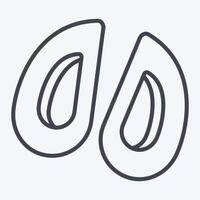 icono mejillón. relacionado a Mariscos símbolo. línea estilo. sencillo diseño ilustración vector