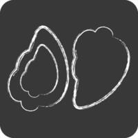 Icon Oyster. related to Seafood symbol. chalk Style. simple design illustration vector