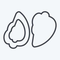 Icon Oyster. related to Seafood symbol. line style. simple design illustration vector