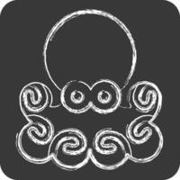 Icon Octopus. related to Seafood symbol. chalk Style. simple design illustration vector