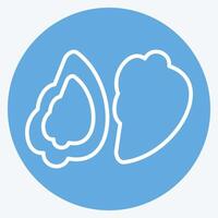 Icon Oyster. related to Seafood symbol. blue eyes style. simple design illustration vector