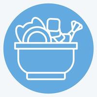 Icon Sea Salad. related to Seafood symbol. blue eyes style. simple design illustration vector