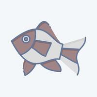 icono atlántico pez. relacionado a Mariscos símbolo. garabatear estilo. sencillo diseño ilustración vector