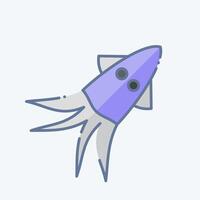 Icon Squid. related to Seafood symbol. doodle style. simple design illustration vector