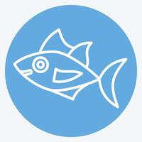 icono atún. relacionado a Mariscos símbolo. azul ojos estilo. sencillo diseño ilustración vector