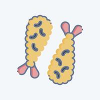 Icon Ebi Fry. related to Seafood symbol. doodle style. simple design illustration vector