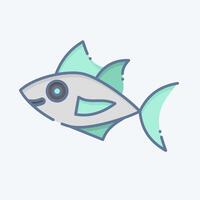 icono atún. relacionado a Mariscos símbolo. garabatear estilo. sencillo diseño ilustración vector
