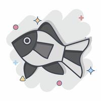 Icon Atlantic Fish. related to Seafood symbol. comic style. simple design illustration vector