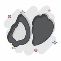 Icon Oyster. related to Seafood symbol. comic style. simple design illustration vector