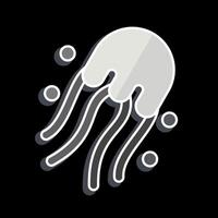 Icon Jelly Fish. related to Seafood symbol. glossy style. simple design illustration vector