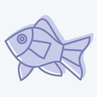 Icon Atlantic Fish. related to Seafood symbol. two tone style. simple design illustration vector