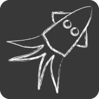 Icon Squid. related to Seafood symbol. chalk Style. simple design illustration vector