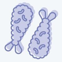 Icon Ebi Fry. related to Seafood symbol. two tone style. simple design illustration vector