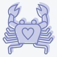 Icon Crab. related to Seafood symbol. two tone style. simple design illustration vector