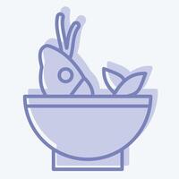 Icon Soup Sea. related to Seafood symbol. two tone style. simple design illustration vector