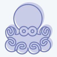 Icon Octopus. related to Seafood symbol. two tone style. simple design illustration vector