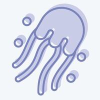 Icon Jelly Fish. related to Seafood symbol. two tone style. simple design illustration vector