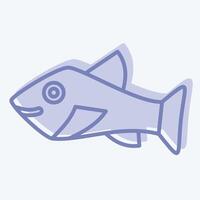 Icon Trout. related to Seafood symbol. two tone style. simple design illustration vector