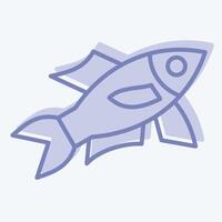 Icon Sardine. related to Seafood symbol. two tone style. simple design illustration vector